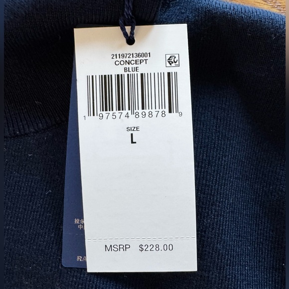 NWT Women’s Polo Ralph Lauren Logo Turtleneck Sweater in hunter navy, size large - Picture 6 of 15
